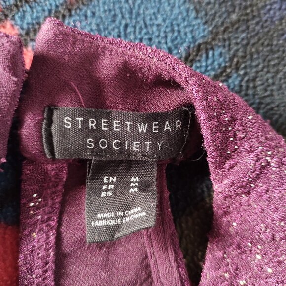 Streetwear Society Sleeveless Halter Black/Purple Jumpsuit - Picture 10 of 10